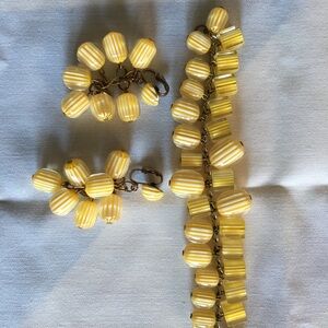 Yellow Beaded Jewelry Set